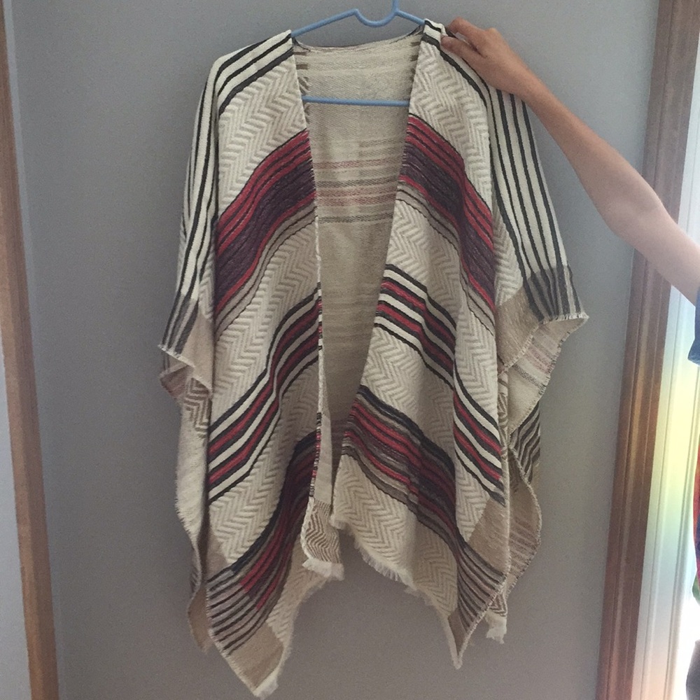 Lucky Brand Multicolor Striped Poncho